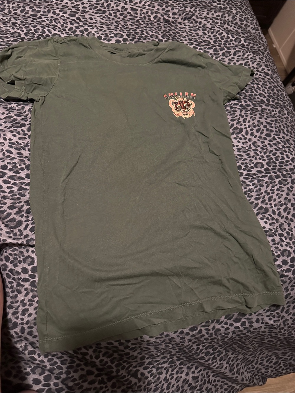 Sullen Olive Green Graphic Tee with Tiger